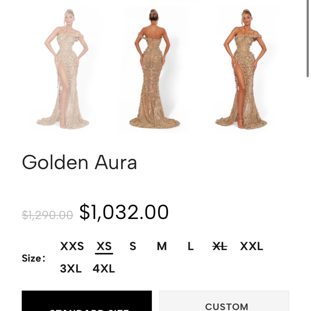 Elegant Tan Evening Gown - Picture 2 of 4